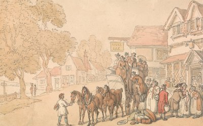 Loading a Stage-Coach by Thomas Rowlandson